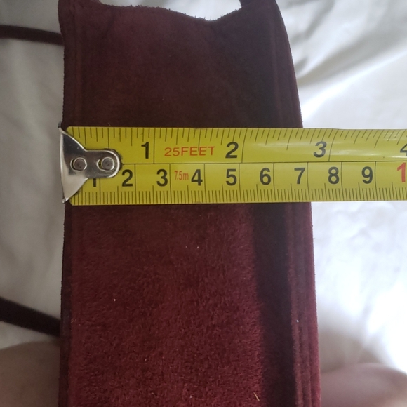 Danier crossbody deep red velvety suede & leather - Picture 11 of 12